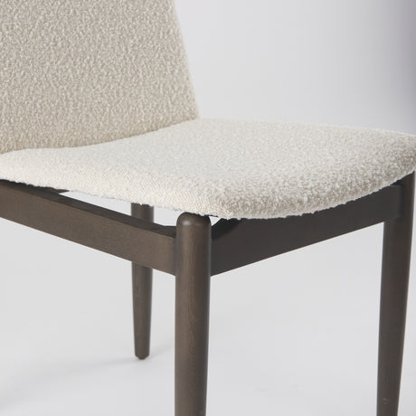 Cavett Cream Boucle Upholstered Seat W/Dark Brown Wood Frame Dining Chair, Set of 2 from Mercana - Luna Furniture