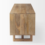 Grier 65" Light Brown Wood w/ Cane Media Console from Mercana - Luna Furniture