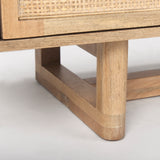 Grier 65" Light Brown Wood w/ Cane Media Console from Mercana - Luna Furniture