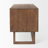 Grier 60" Medium Brown Solid Wood W/ Cane Office Desk from Mercana - Luna Furniture