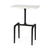 Preston White Marble Tabletop w/ Matte Black Iron Base Accent Table from Mercana - Luna Furniture