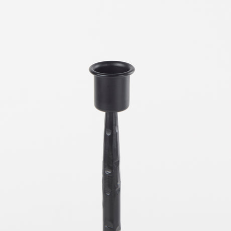 Porter 4.5L x 4.5W x 12.0H Small Black Iron Candle Holder from Mercana - Luna Furniture