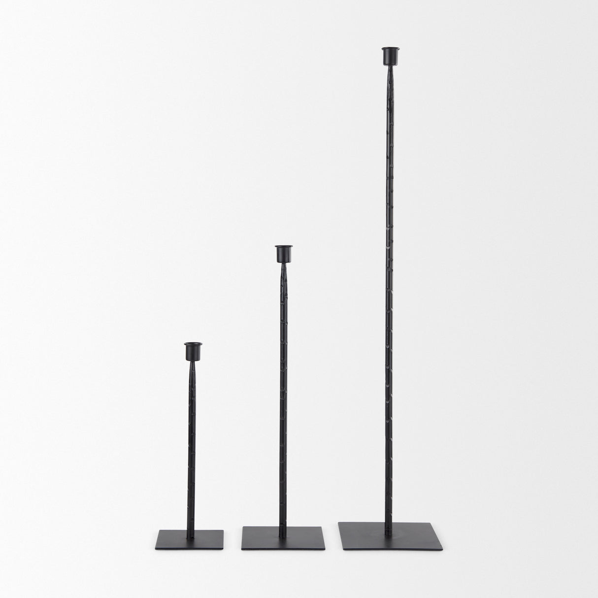 Porter 5.0L x 5.0W x 18.0H Medium Black Iron Candle Holder from Mercana - Luna Furniture