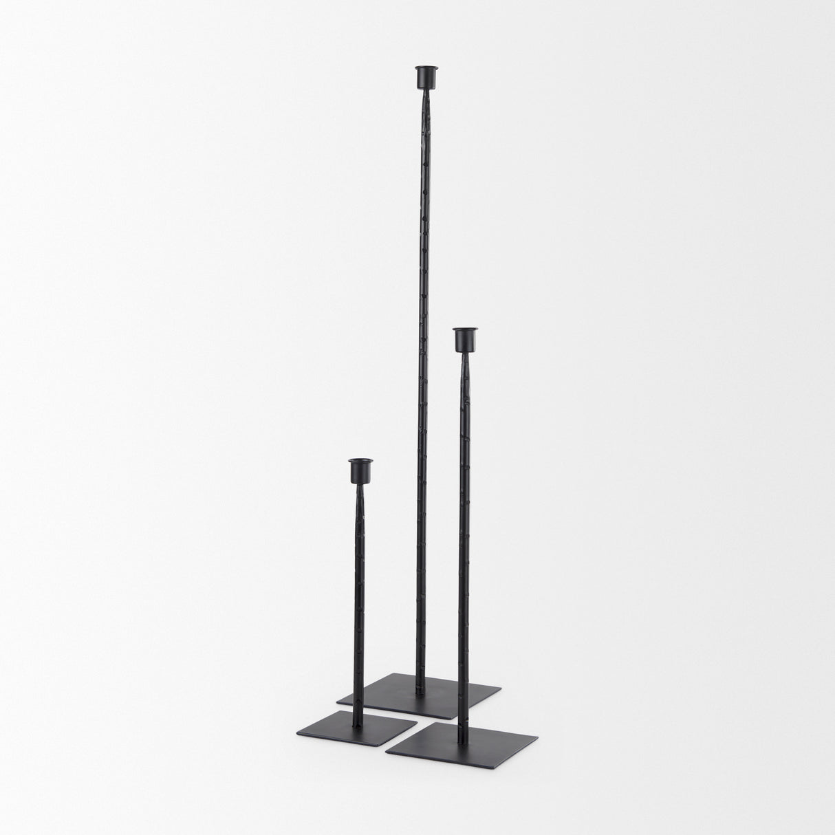 Porter 5.0L x 5.0W x 18.0H Medium Black Iron Candle Holder from Mercana - Luna Furniture