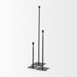 Porter 5.0L x 5.0W x 18.0H Medium Black Iron Candle Holder from Mercana - Luna Furniture