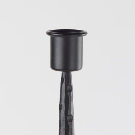 Porter 6.0L x 6.0W x 30.0H Large Black Iron Candle Holder from Mercana - Luna Furniture