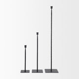 Porter 6.0L x 6.0W x 30.0H Large Black Iron Candle Holder from Mercana - Luna Furniture