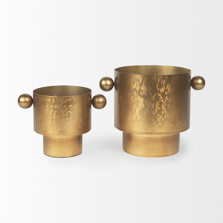 Juno 6.5H Medium Gold Iron Medium Vase from Mercana - Luna Furniture