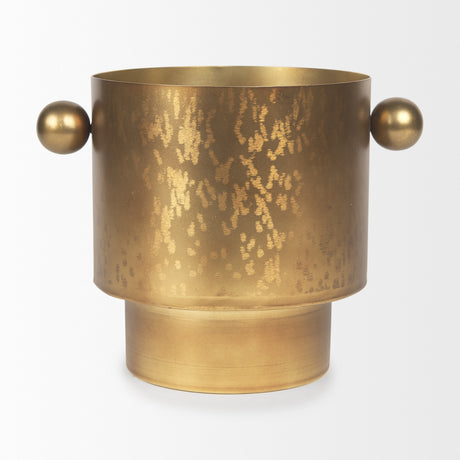 Juno 8.5H Large Gold Iron Vase from Mercana - Luna Furniture