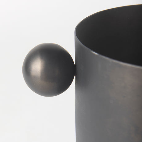 Juno 6.5H Medium Black Iron Vase from Mercana - Luna Furniture
