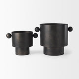 Juno 6.5H Medium Black Iron Vase from Mercana - Luna Furniture