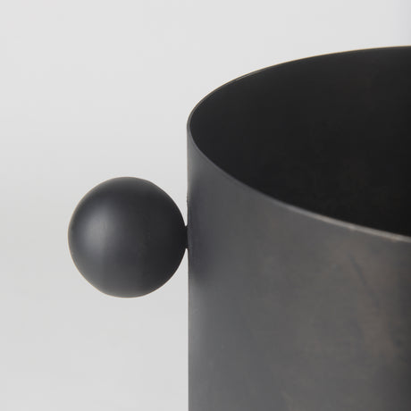 Juno 8.5H Large Black Iron Vase from Mercana - Luna Furniture