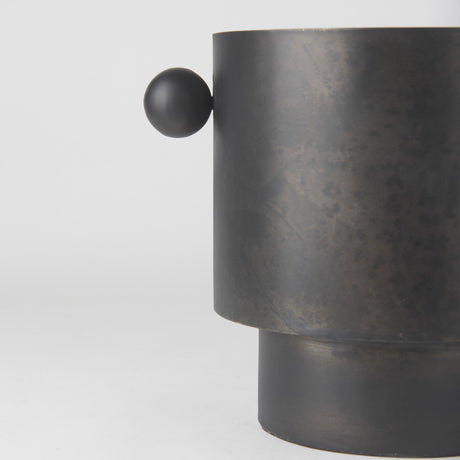 Juno 8.5H Large Black Iron Vase from Mercana - Luna Furniture