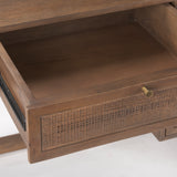 Grier 60" Medium Brown Solid Wood W/ Cane Office Desk from Mercana - Luna Furniture