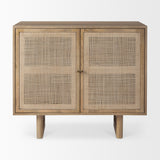 Grier 36" Light Brown Wood w/ Cane 2 Door Accent Cabinet from Mercana - Luna Furniture