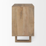Grier 36" Light Brown Wood w/ Cane 2 Door Accent Cabinet from Mercana - Luna Furniture