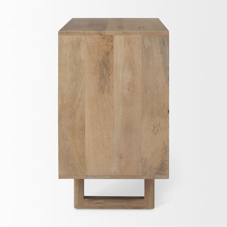 Grier 36" Light Brown Wood w/ Cane 2 Door Accent Cabinet from Mercana - Luna Furniture