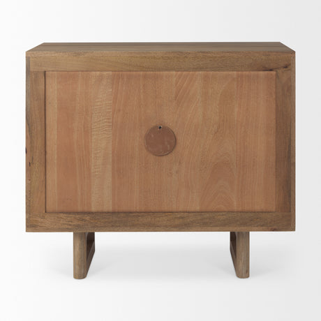 Grier 36" Light Brown Wood w/ Cane 2 Door Accent Cabinet from Mercana - Luna Furniture