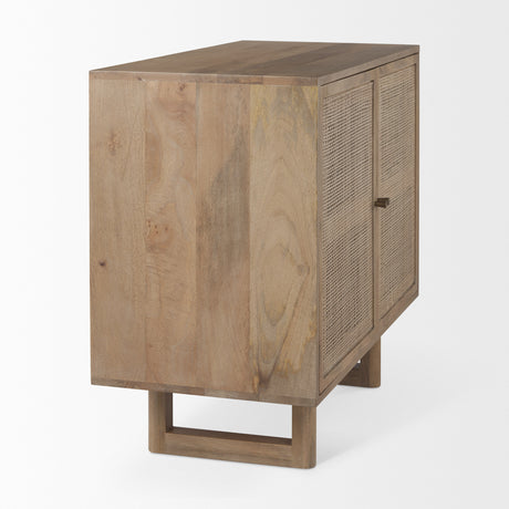Grier 36" Light Brown Wood w/ Cane 2 Door Accent Cabinet from Mercana - Luna Furniture