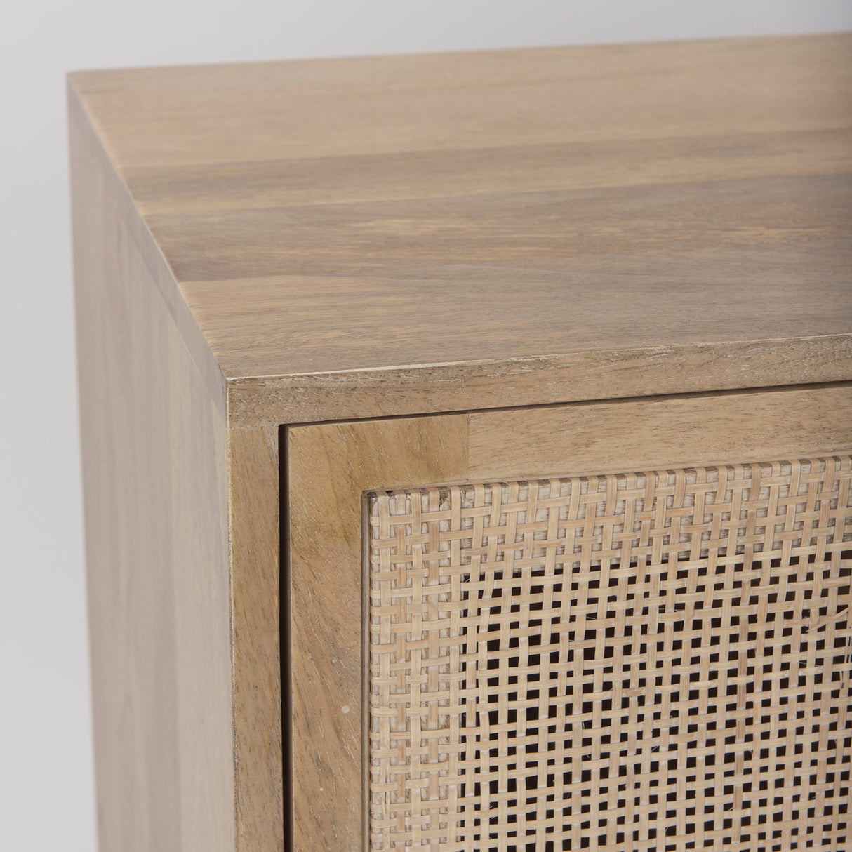 Grier 36" Light Brown Wood w/ Cane 2 Door Accent Cabinet from Mercana - Luna Furniture