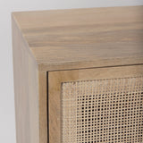 Grier 36" Light Brown Wood w/ Cane 2 Door Accent Cabinet from Mercana - Luna Furniture