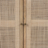 Grier 36" Light Brown Wood w/ Cane 2 Door Accent Cabinet from Mercana - Luna Furniture