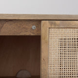 Grier 36" Light Brown Wood w/ Cane 2 Door Accent Cabinet from Mercana - Luna Furniture