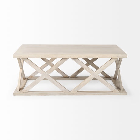 Forsey 48.0L x 28.0W x 17.5H Blonde Wood Rectangular Coffee Table from Mercana - Luna Furniture