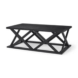 Forsey 48.0L x 28.0W x 17.5H Black Wood Rectangular Coffee Table from Mercana - Luna Furniture