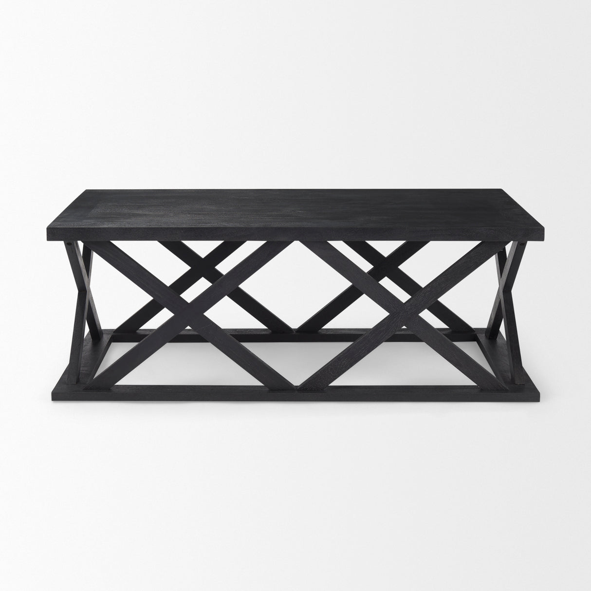 Forsey 48.0L x 28.0W x 17.5H Black Wood Rectangular Coffee Table from Mercana - Luna Furniture