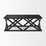 Forsey 48.0L x 28.0W x 17.5H Black Wood Rectangular Coffee Table from Mercana - Luna Furniture