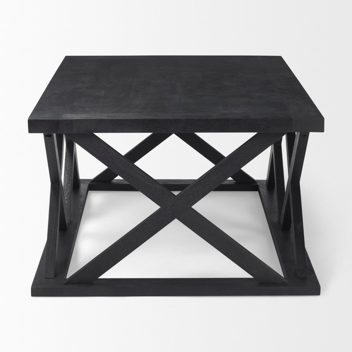 Forsey 48.0L x 28.0W x 17.5H Black Wood Rectangular Coffee Table from Mercana - Luna Furniture