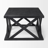 Forsey 48.0L x 28.0W x 17.5H Black Wood Rectangular Coffee Table from Mercana - Luna Furniture