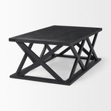 Forsey 48.0L x 28.0W x 17.5H Black Wood Rectangular Coffee Table from Mercana - Luna Furniture