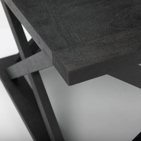 Forsey 48.0L x 28.0W x 17.5H Black Wood Rectangular Coffee Table from Mercana - Luna Furniture
