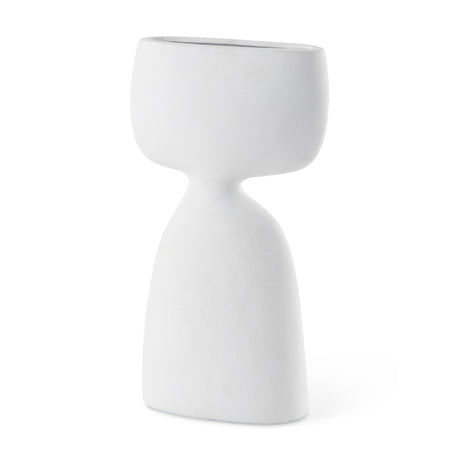Tatum 11.6H Sculptural White Ceramic Vase from Mercana - Luna Furniture