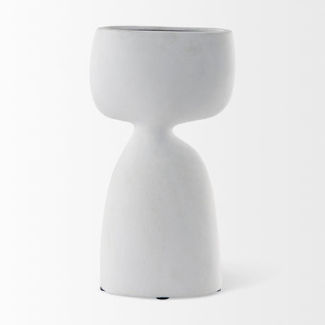 Tatum 11.6H Sculptural White Ceramic Vase from Mercana - Luna Furniture