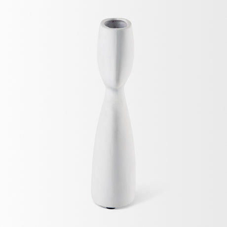 Tatum 11.6H Sculptural White Ceramic Vase from Mercana - Luna Furniture