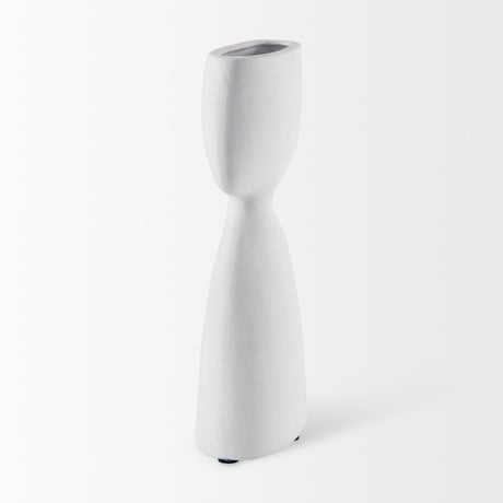 Tatum 11.6H Sculptural White Ceramic Vase from Mercana - Luna Furniture