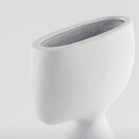 Tatum 11.6H Sculptural White Ceramic Vase from Mercana - Luna Furniture