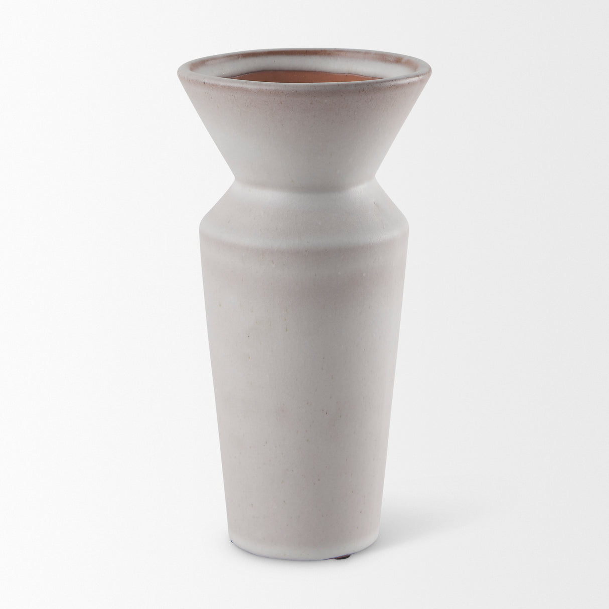 Esme 4.5L x 4.5W x 10.4H Whitewashed Ceramic Vase from Mercana - Luna Furniture