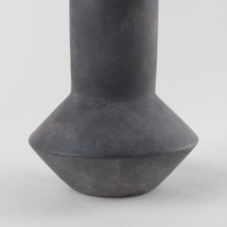 Esme 7.1L x 7.1W x 15.0H Dark Gray Ceramic Vase from Mercana - Luna Furniture