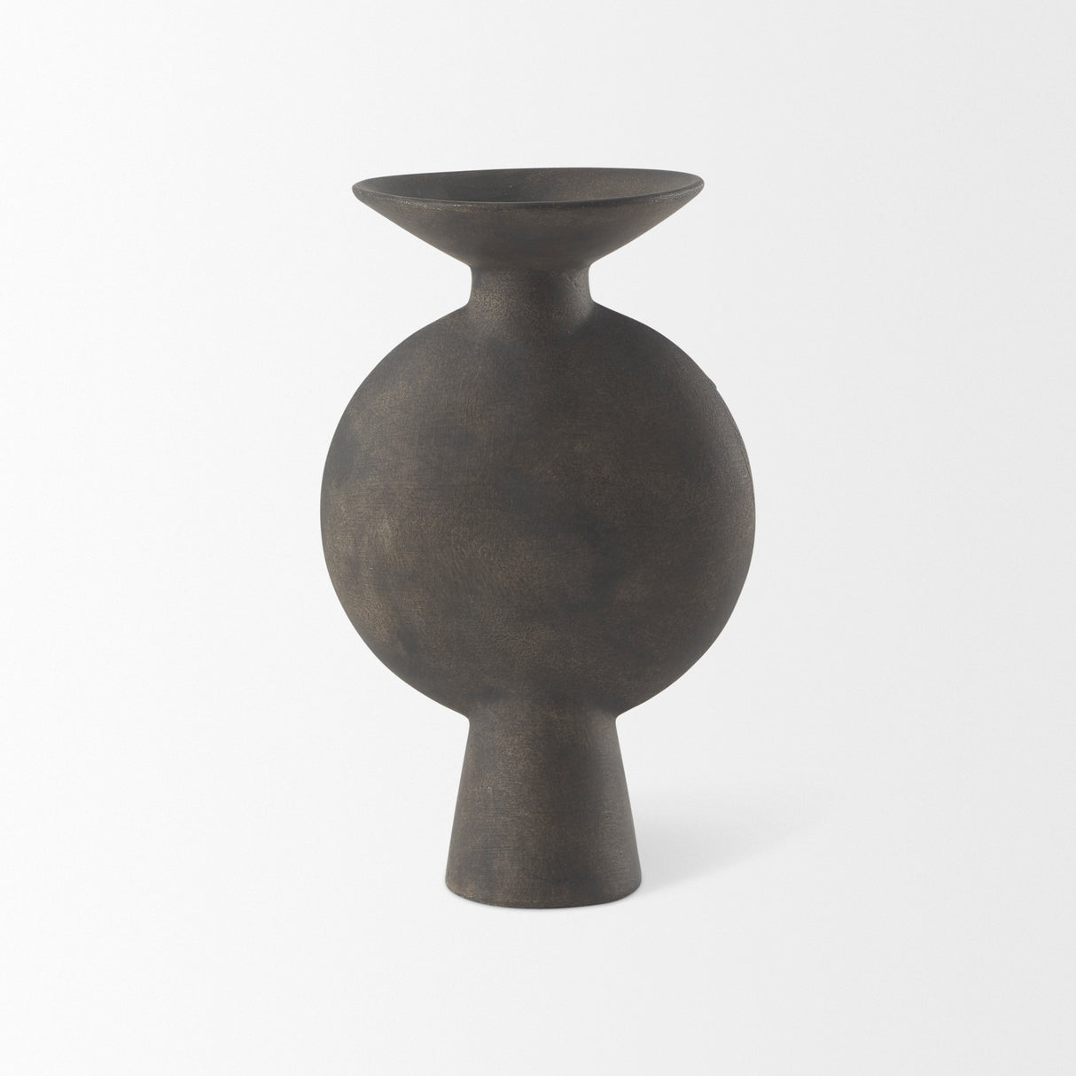 Kaz 6.7L x 5.5W x 11.2H Earthy Brown Ceramic Vase from Mercana - Luna Furniture