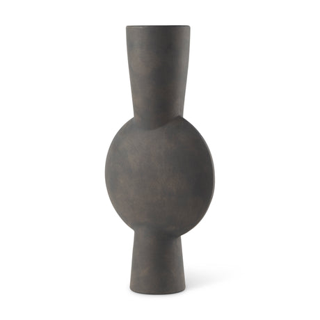 Kaz 8.3L x 3.9W x 16.7H Earthy Brown Ceramic Vase from Mercana - Luna Furniture