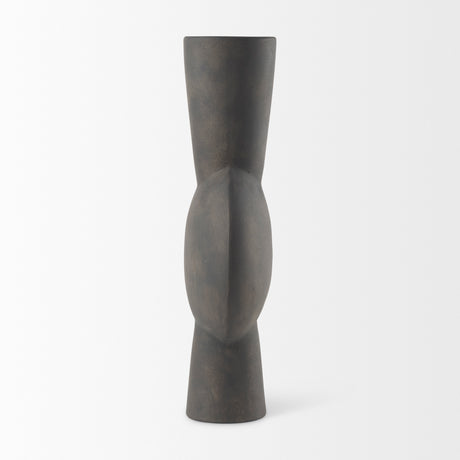 Kaz 8.3L x 3.9W x 16.7H Earthy Brown Ceramic Vase from Mercana - Luna Furniture