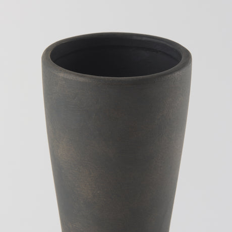Kaz 8.3L x 3.9W x 16.7H Earthy Brown Ceramic Vase from Mercana - Luna Furniture