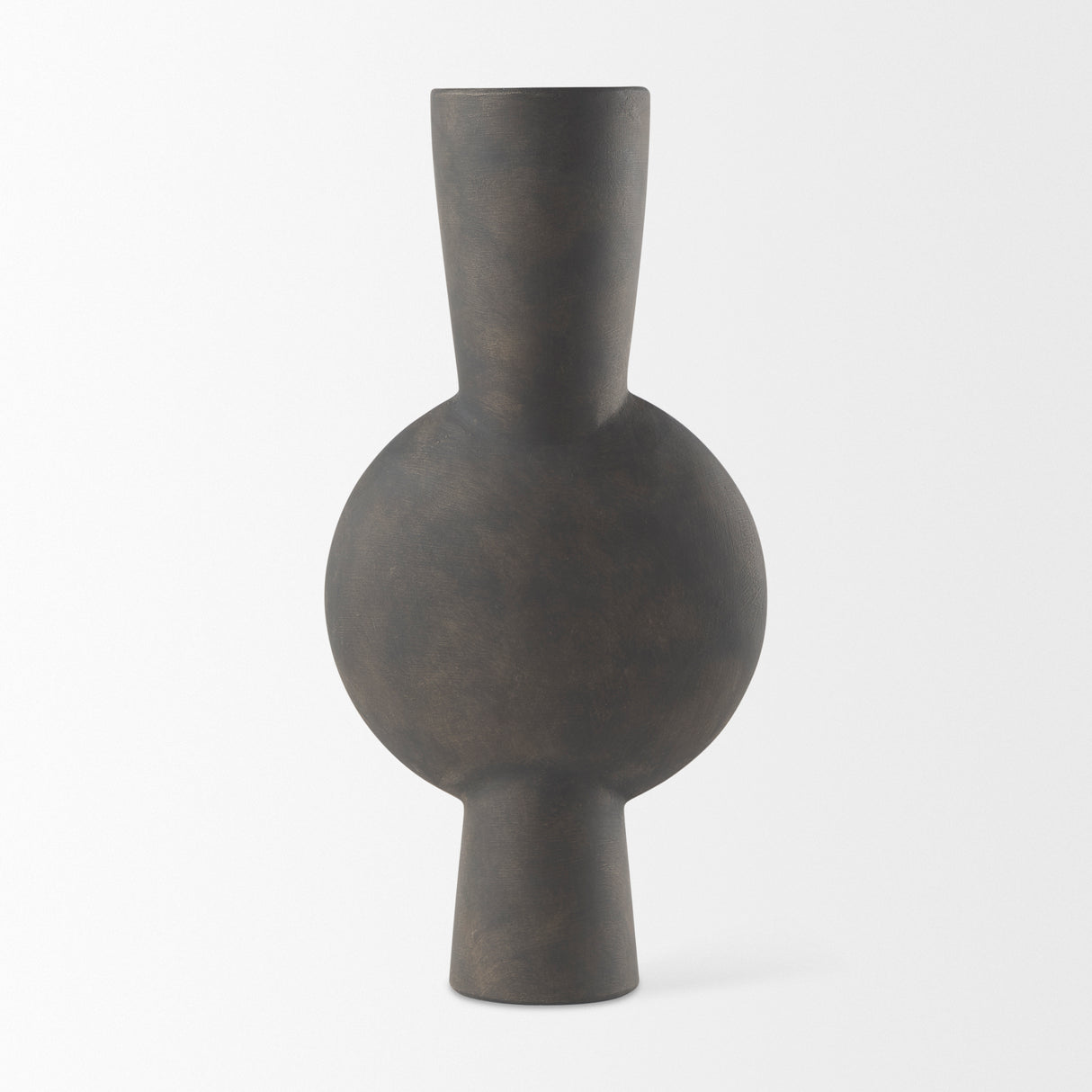 Kaz 8.3L x 3.9W x 16.7H Earthy Brown Ceramic Vase from Mercana - Luna Furniture