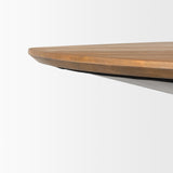 Mitchell Black Metal Pedestal Base with Brown Wood Top Dining Table 63.0L x 63.0W x 30.0H from Mercana - Luna Furniture