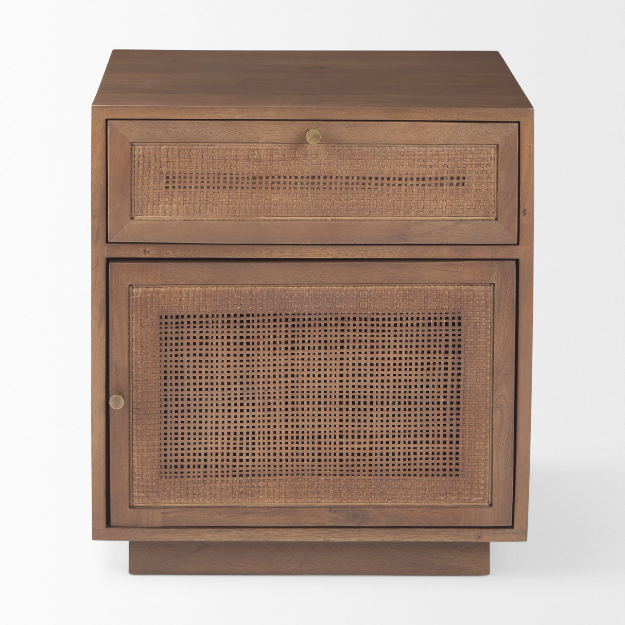 Grier Medium Brown Wood w/ Cane End Table from Mercana - Luna Furniture