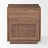 Grier Medium Brown Wood w/ Cane End Table from Mercana - Luna Furniture